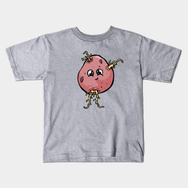 Potato People Happy Chit Red Potato Kids T-Shirt by Garden Tips Toons